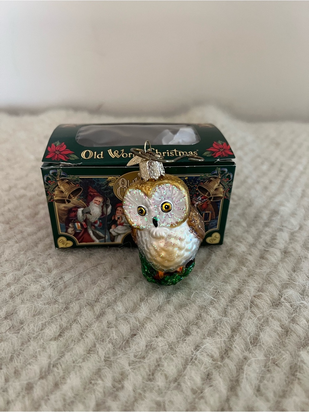 Old World Christmas Glass Owl Ornament w/ Original Box